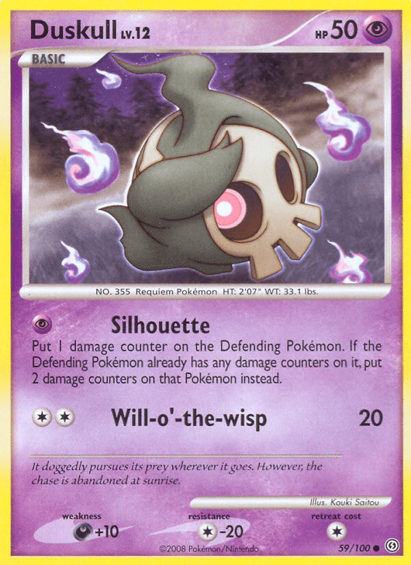59, Colorless[-20], Common, Darkness[+10], Diamond & Pearl: Stormfront, Normal, Psychic, Reverse Holofoil Duskull (59/100) [Diamond & Pearl: Stormfront] - Trading Card World