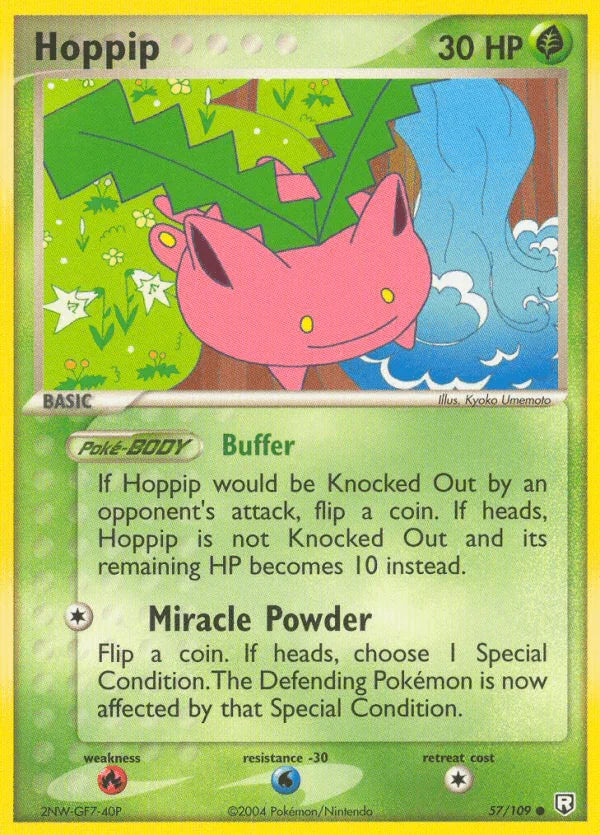 57, Common, EX: Team Rocket Returns, Fire[×2], Grass, Normal, Water[-30] Hoppip (57/109) [EX: Team Rocket Returns] - Trading Card World