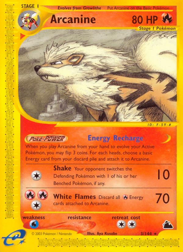 Fire, Normal, Rare, Reverse Holofoil, Skyridge, Water[×2] Arcanine (3/144) [Skyridge] - Trading Card World