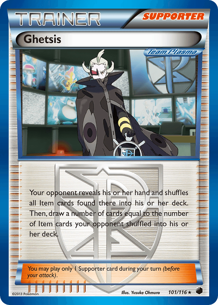 Black & White: Plasma Freeze, Holo Rare, Holofoil, Reverse Holofoil, Supporter Ghetsis (101/116) [Black & White: Plasma Freeze] - Trading Card World