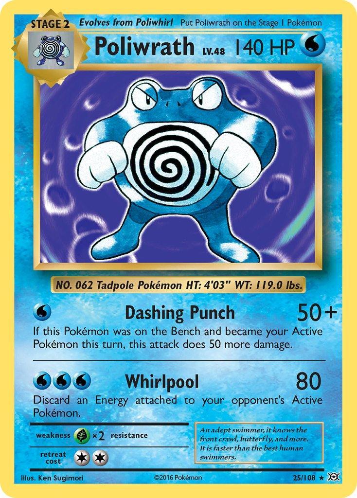 25, Grass[×2], Normal, Rare, Water, XY: Evolutions Poliwrath (25/108) (Theme Deck Exclusive) [XY: Evolutions] - Trading Card World