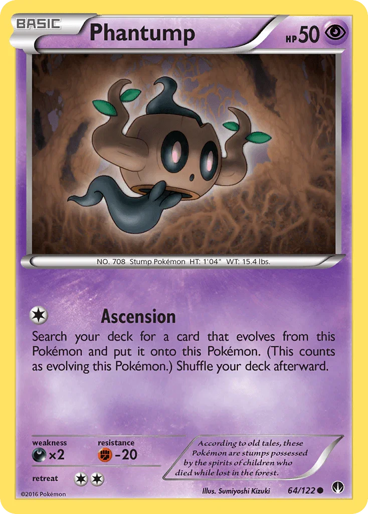 64, Common, Darkness[×2], Fighting[-20], Normal, Psychic, Reverse Holofoil, XY: BREAKpoint Phantump (64/122) [XY: BREAKpoint] - Trading Card World