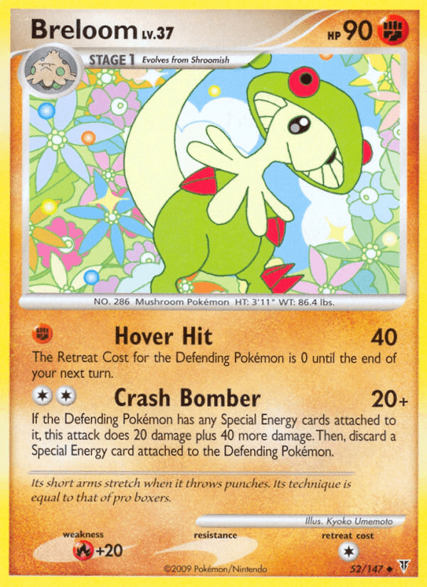 52, Fighting, Fire[+20], Normal, Platinum: Supreme Victors, Reverse Holofoil, Uncommon Breloom (52/147) [Platinum: Supreme Victors] - Trading Card World
