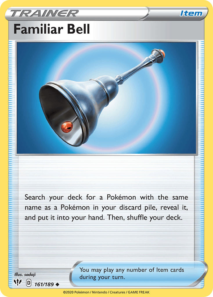 161, Item, Normal, Reverse Holofoil, Sword & Shield: Darkness Ablaze, Uncommon Familiar Bell (161/189) [Sword & Shield: Darkness Ablaze] - Trading Card World