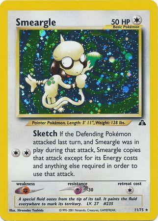 11, Colorless, Fighting[×2], Holo Rare, Holofoil, Neo Discovery Unlimited, Psychic[-30] Smeargle (11/75) [Neo Discovery Unlimited] - Trading Card World