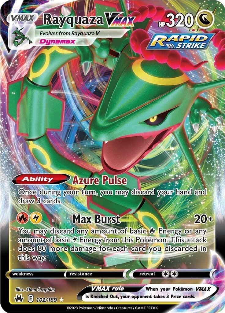 102, Dragon, Holofoil, Sword & Shield: Crown Zenith, Ultra Rare Rayquaza VMAX (102/159) (102) [Sword & Shield: Crown Zenith] - Trading Card World