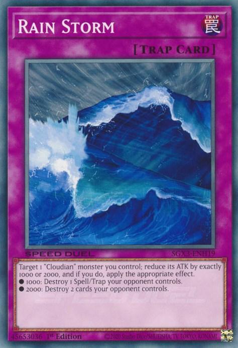 1st Edition, Common, Normal Trap, Speed Duel GX: Duelists of Shadows, Trap Rain Storm [SGX3-ENH19] Common - Trading Card World