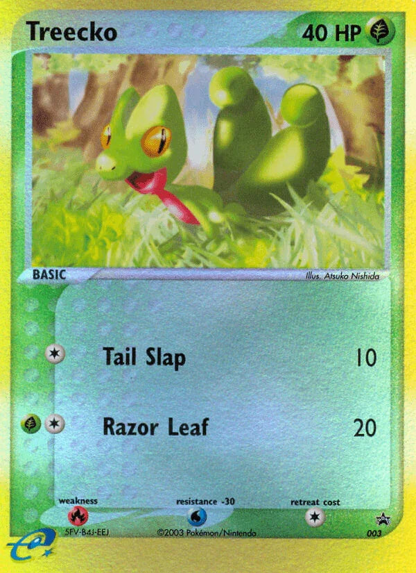 003, Black Star Promo, Fire[×2], Grass, Holofoil, Nintendo: Black Star Promos, Reverse Holofoil, Water[-30] Treecko (003) [Nintendo: Black Star Promos] - Trading Card World