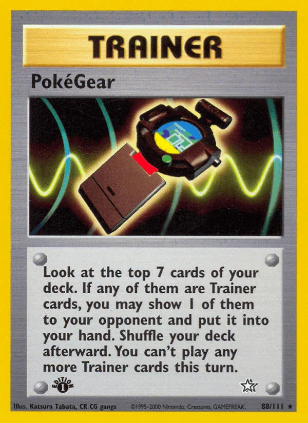 1st Edition Normal, 88, Neo Genesis 1st Edition, Rare, Trainer PokeGear (88/111) [Neo Genesis 1st Edition] - Trading Card World