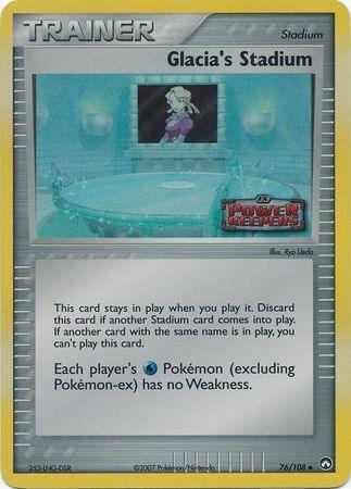 76, EX: Power Keepers, Reverse Holofoil, Stadium, Uncommon Glacia's Stadium (76/108) (Stamped) [EX: Power Keepers] - Trading Card World