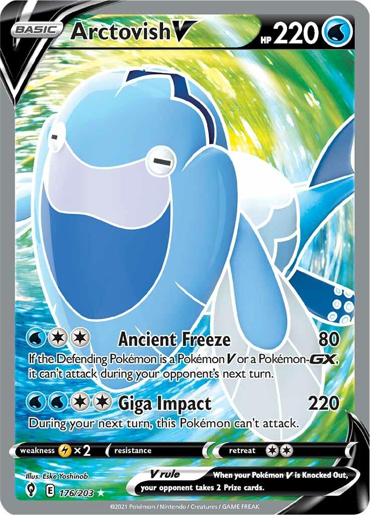 176, Holofoil, Lightning [x2], Sword & Shield: Evolving Skies, Ultra Rare, Water Arctovish V (176/203) [Sword & Shield: Evolving Skies] - Trading Card World