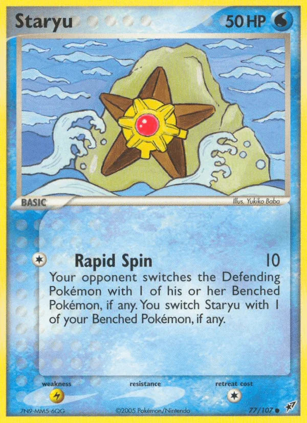 77, Common, EX: Deoxys, Lightning[×2], Normal, Water Staryu (77/107) [EX: Deoxys] - Trading Card World