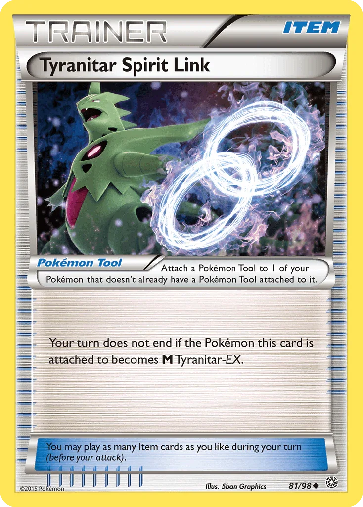 81, Item, Normal, Reverse Holofoil, Uncommon, XY: Ancient Origins Tyranitar Spirit Link (81/98) [XY: Ancient Origins] - Trading Card World