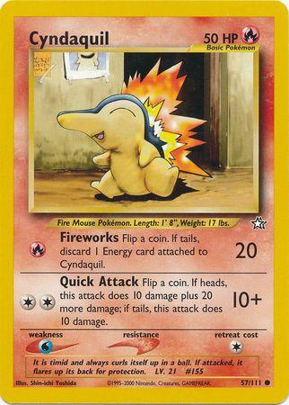 57, Common, Fire, Neo Genesis Unlimited, Normal, Water[×2] Cyndaquil (57/111) [Neo Genesis Unlimited] - Trading Card World