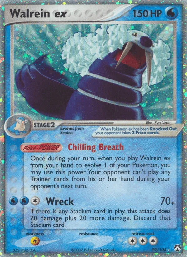 99, EX: Power Keepers, Holofoil, Lightning[×2], Ultra Rare, Water Walrein ex (99/108) [EX: Power Keepers] - Trading Card World