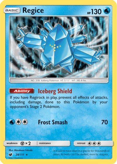 28, Holo Rare, Holofoil, Metal[×2], Reverse Holofoil, Sun & Moon: Crimson Invasion, Water Regice (28/111) [Sun & Moon: Crimson Invasion] - Trading Card World