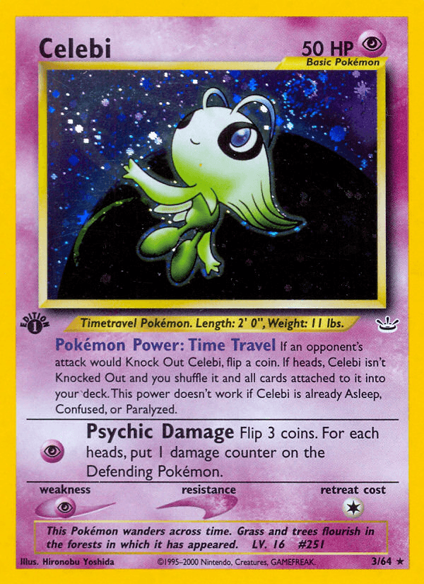 1st Edition Holofoil, Holo Rare, Neo Revelation 1st Edition, Psychic, Psychic[×2] Celebi (3/64) [Neo Revelation 1st Edition] - Trading Card World