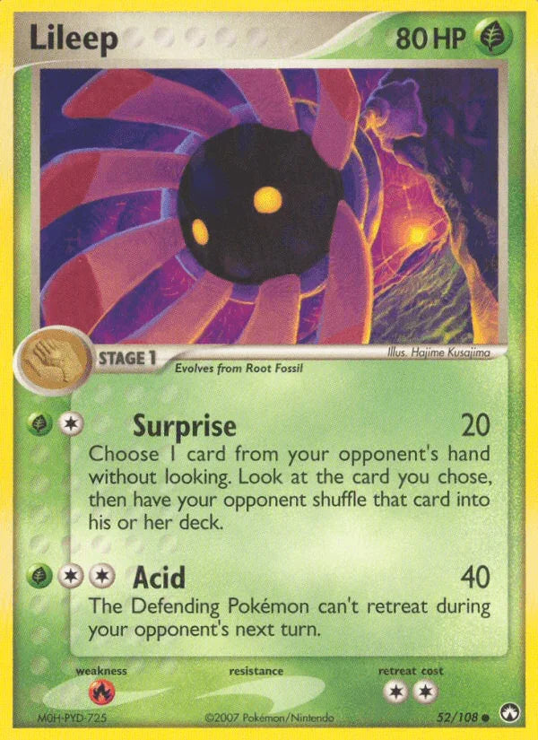 52, Common, EX: Power Keepers, Fire[×2], Grass, Normal Lileep (52/108) [EX: Power Keepers] - Trading Card World