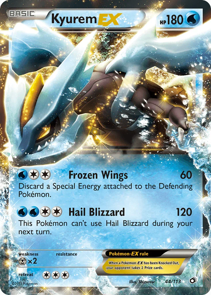 44, Black & White: Legendary Treasures, Holofoil, Metal[×2], Ultra Rare, Water Kyurem EX (44/113) [Black & White: Legendary Treasures] - Trading Card World