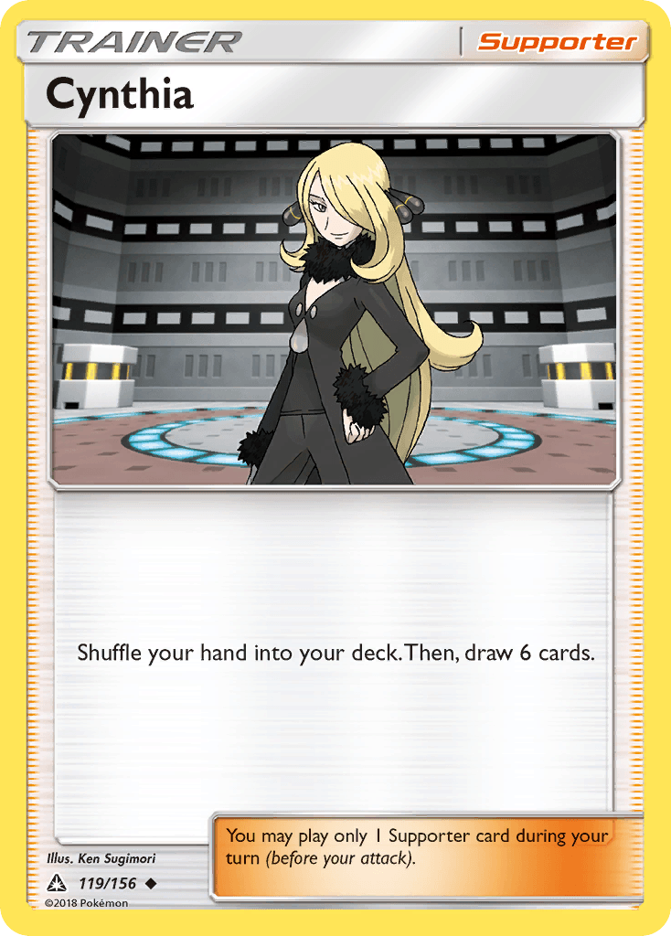 119, Normal, Reverse Holofoil, Sun & Moon: Ultra Prism, Supporter, Uncommon Cynthia (119/156) [Sun & Moon: Ultra Prism] - Trading Card World