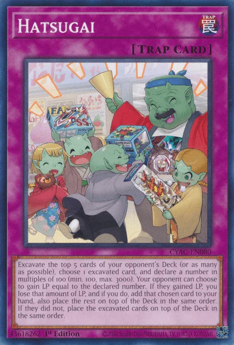 1st Edition, Common, Cyberstorm Access, Normal Trap, Trap Hatsugai [CYAC-EN080] Common - Trading Card World