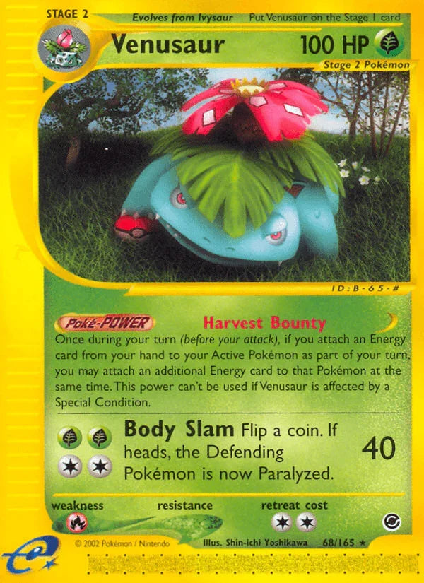 68, Expedition: Base Set, Fire[×2], Grass, Normal, Rare, Reverse Holofoil Venusaur (68/165) [Expedition: Base Set] - Trading Card World
