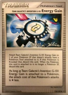 116, Normal, Pokémon Tool, Uncommon, World Championships 2009 Team Galactic's Invention G-101 Energy Gain (116/127) (Luxdrill - Stephen Silvestro) [World Championships 2009] - Trading Card World