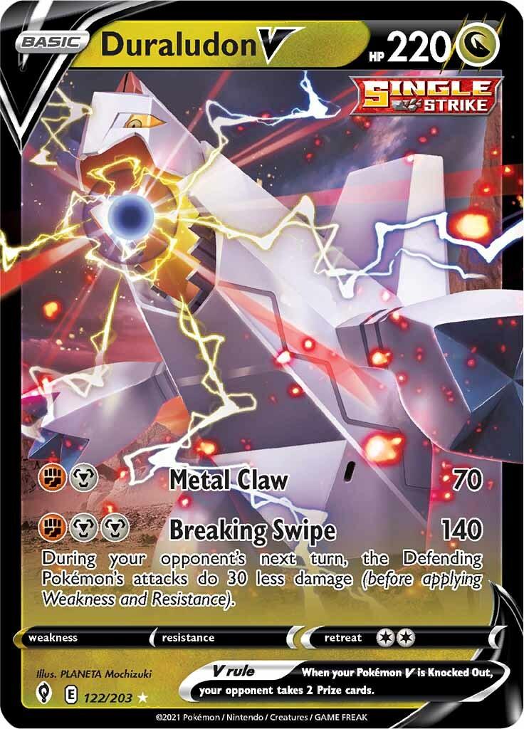 122, Dragon, Holofoil, Sword & Shield: Evolving Skies, Ultra Rare Duraludon V (122/203) [Sword & Shield: Evolving Skies] - Trading Card World