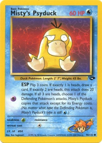 90, Common, Grass[×2], Gym Challenge Unlimited, Normal, Water Misty's Psyduck (90/132) [Gym Challenge Unlimited] - Trading Card World