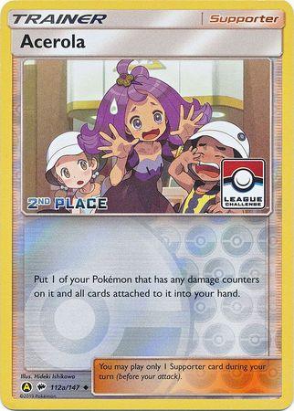 112a, Promo, Reverse Holofoil, Sun & Moon: Burning Shadows, Supporter Acerola (112a/147) (League Promo 2nd Place) [Sun & Moon: Burning Shadows] - Trading Card World
