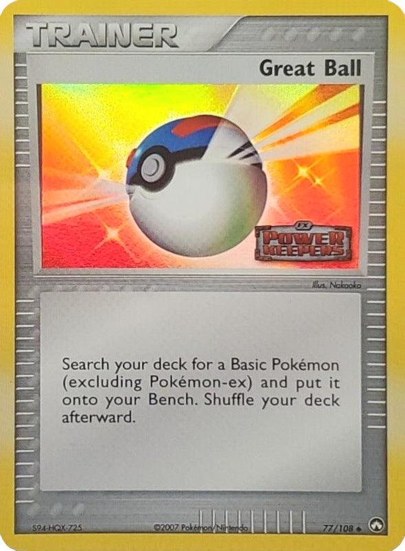 77, EX: Power Keepers, Item, Reverse Holofoil, Uncommon Great Ball (77/108) (Stamped) [EX: Power Keepers] - Trading Card World
