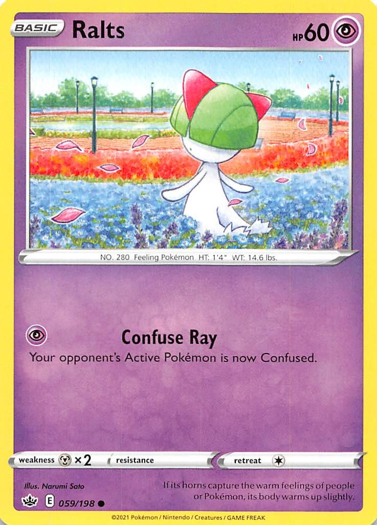 059, Common, Metal[x2], Normal, Psychic, Reverse Holofoil, Sword & Shield: Chilling Reign Ralts (059/198) [Sword & Shield: Chilling Reign] - Trading Card World