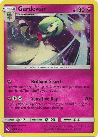 141, Darkness[-20], Fairy, Holo Rare, Holofoil, Metal[×2], Sun & Moon: Lost Thunder Gardevoir (141/214) (Cosmos Holo) [Sun & Moon: Lost Thunder] - Trading Card World