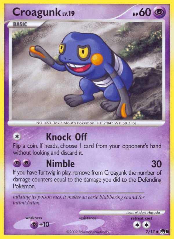 Normal, POP Series 9, Psychic, Psychic [+10], Uncommon Croagunk (7/17) [POP Series 9] - Trading Card World