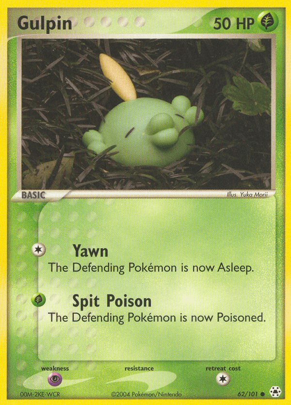 62, Common, EX: Hidden Legends, Grass, Normal, Psychic[×2], Reverse Holofoil Gulpin (62/101) [EX: Hidden Legends] - Trading Card World