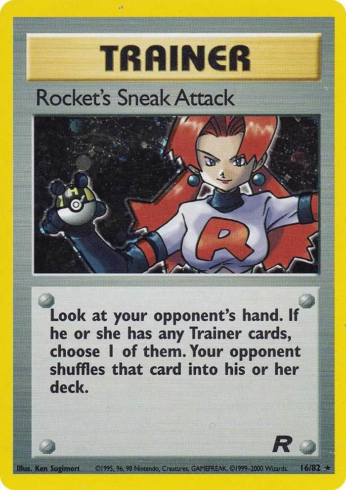16, Holo Rare, Holofoil, Team Rocket Unlimited, Trainer Rocket's Sneak Attack (16/82) [Team Rocket Unlimited] - Trading Card World