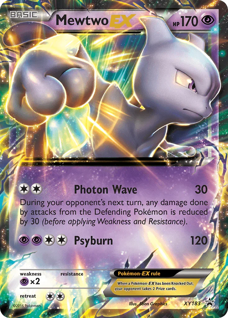 Holofoil, Promo, Psychic, Psychic [x2], XY183, XY: Black Star Promos Mewtwo EX (XY183) [XY: Black Star Promos] - Trading Card World