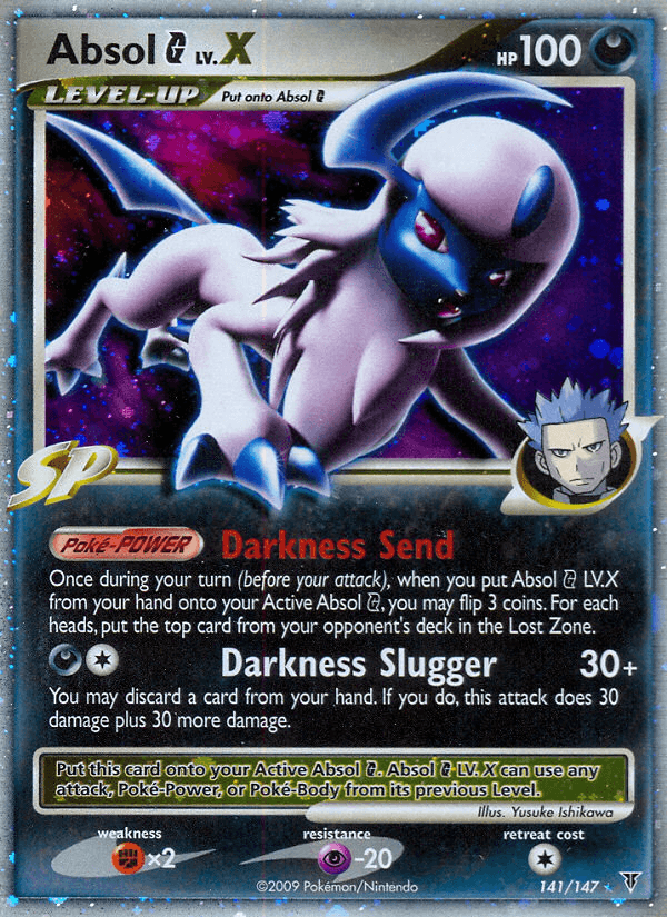 141, Darkness, Fighting[×2], Holo Rare, Holofoil, Platinum: Supreme Victors, Psychic[-20] Absol G LV.X (141/147) [Platinum: Supreme Victors] - Trading Card World