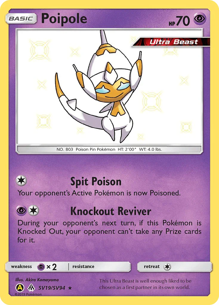 Holofoil, Psychic, Psychic[×2], Sun & Moon: Hidden Fates - Shiny Vault, SV19, Ultra Rare Poipole (SV19/SV94) [Sun & Moon: Hidden Fates - Shiny Vault] - Trading Card World