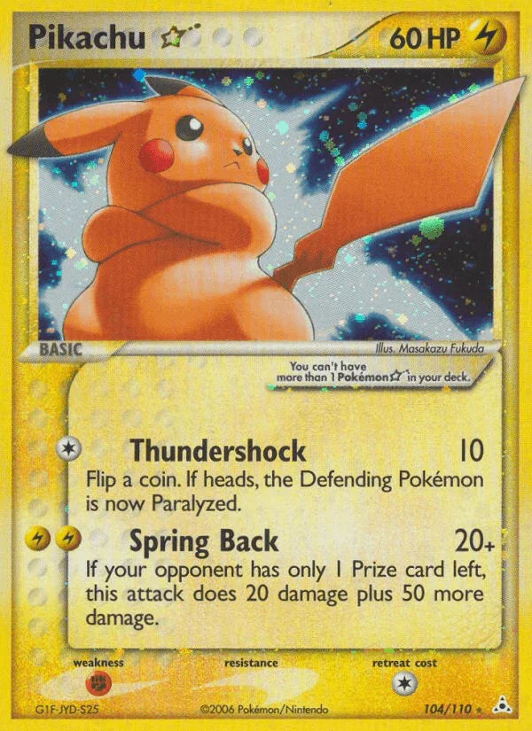 EX: Holon Phantoms, Fighting[×2], Holofoil, Lightning, Ultra Rare Pikachu Star (104/110) [EX: Holon Phantoms] - Trading Card World