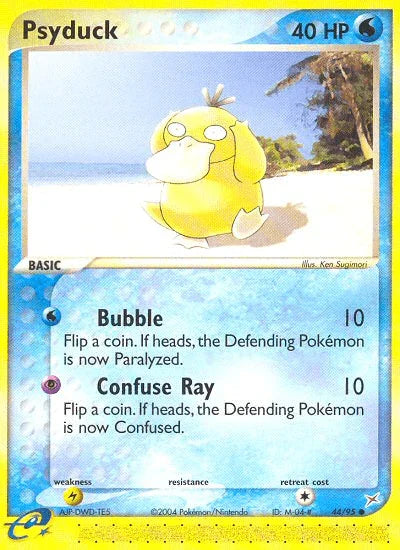 44, Common, EX: Team Magma vs Team Aqua, Lightning[×2], Normal, Reverse Holofoil, Water Psyduck (44/95) [EX: Team Magma vs Team Aqua] - Trading Card World