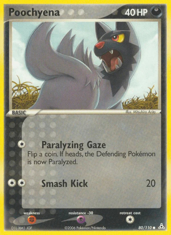 80, Common, Darkness, EX: Holon Phantoms, Fighting[×2], Normal, Psychic[-30] Poochyena (80/110) [EX: Holon Phantoms] - Trading Card World