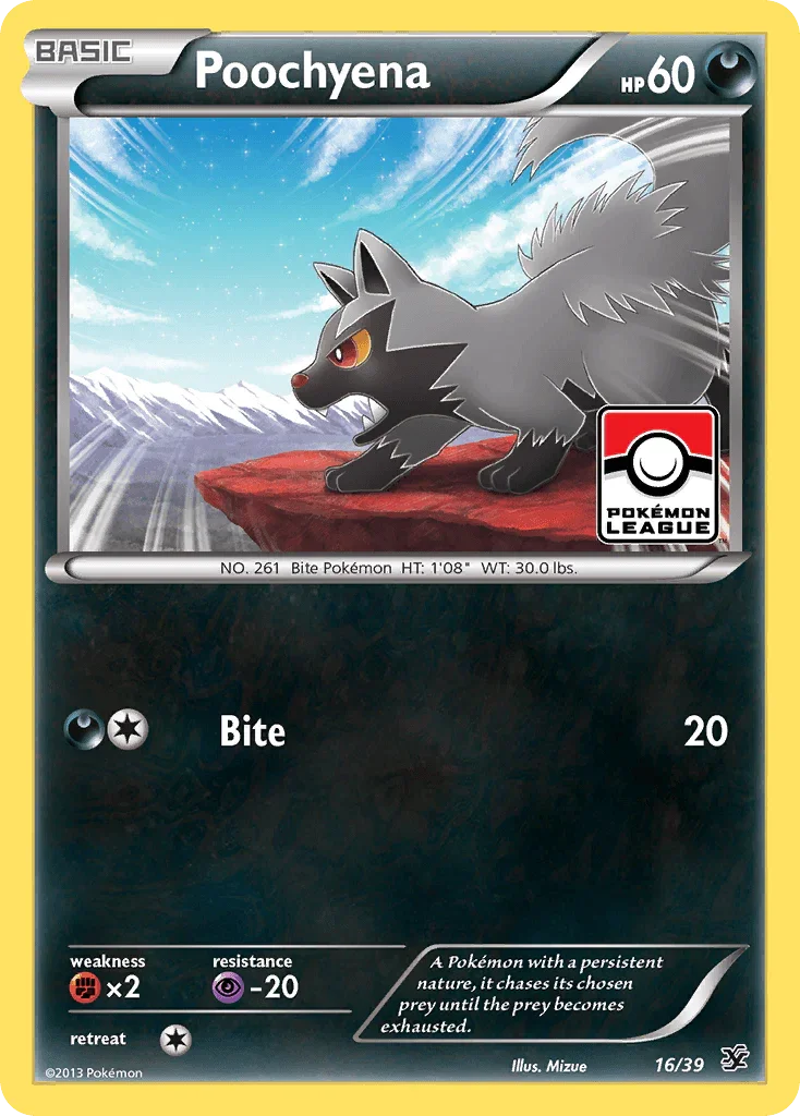 16, Common, Darkness, Fighting[×2], Normal, Psychic[-20], XY: Kalos Starter Set Poochyena (16/39) [XY: Kalos Starter Set] - Trading Card World