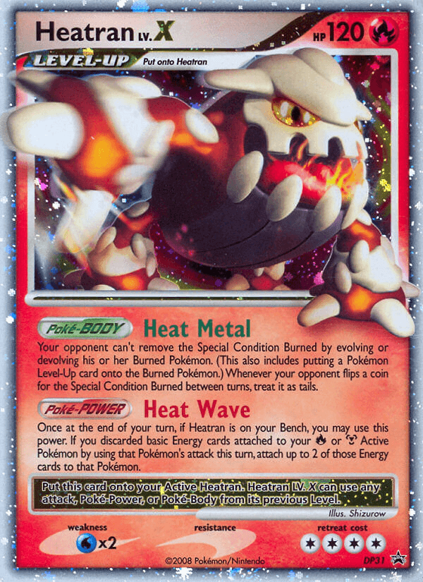 Black Star Promo, Diamond & Pearl: Black Star Promos, DP31, Fire, Holofoil, Water[×2] Heatran LV.X (DP31) [Diamond & Pearl: Black Star Promos] - Trading Card World