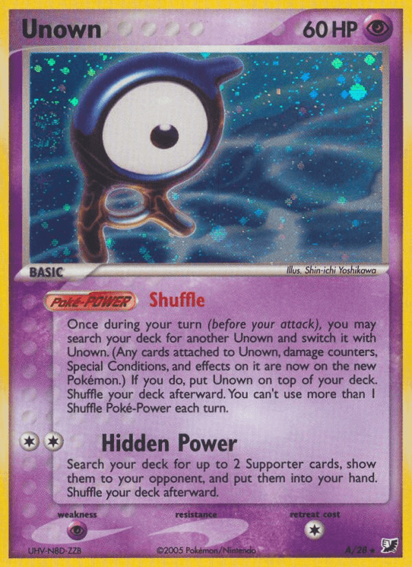 EX: Unseen Forces, Holo Rare, Holofoil, Psychic, Psychic[×2] Unown (A/28) [EX: Unseen Forces] - Trading Card World