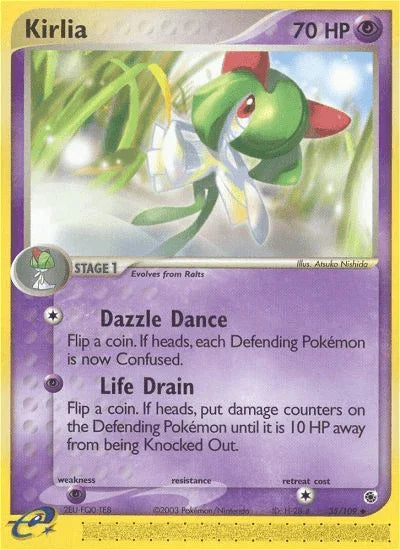 35, EX: Ruby & Sapphire, Normal, Psychic, Psychic[×2], Reverse Holofoil, Uncommon Kirlia (35/109) [EX: Ruby & Sapphire] - Trading Card World