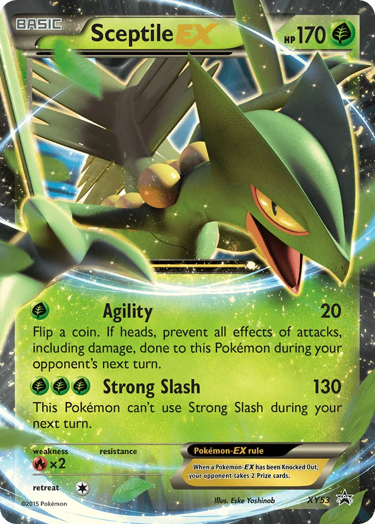 Fire[×2], Grass, Holofoil, Promo, XY53, XY: Black Star Promos Sceptile EX (XY53) [XY: Black Star Promos] - Trading Card World