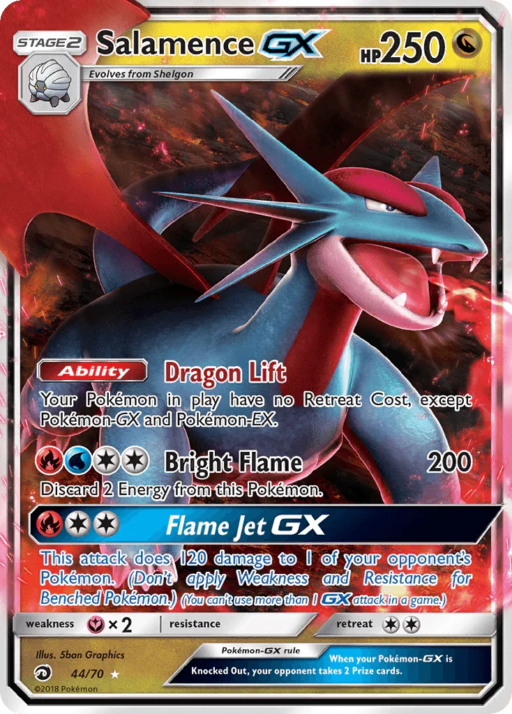 44, Dragon, Fairy[×2], Holofoil, Sun & Moon: Dragon Majesty, Ultra Rare Salamence GX (44/70) [Sun & Moon: Dragon Majesty] - Trading Card World