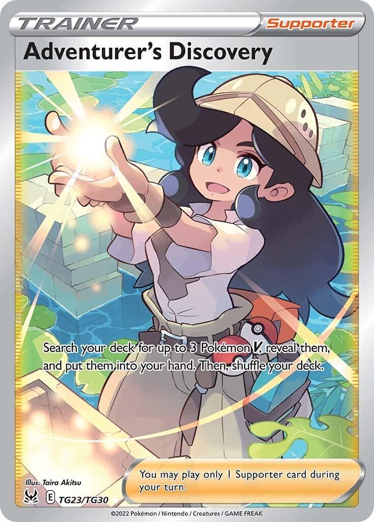 Holofoil, Secret Rare, Supporter, Sword & Shield: Lost Origin, TG23 Adventurer's Discovery (TG23/TG30) [Sword & Shield: Lost Origin] - Trading Card World
