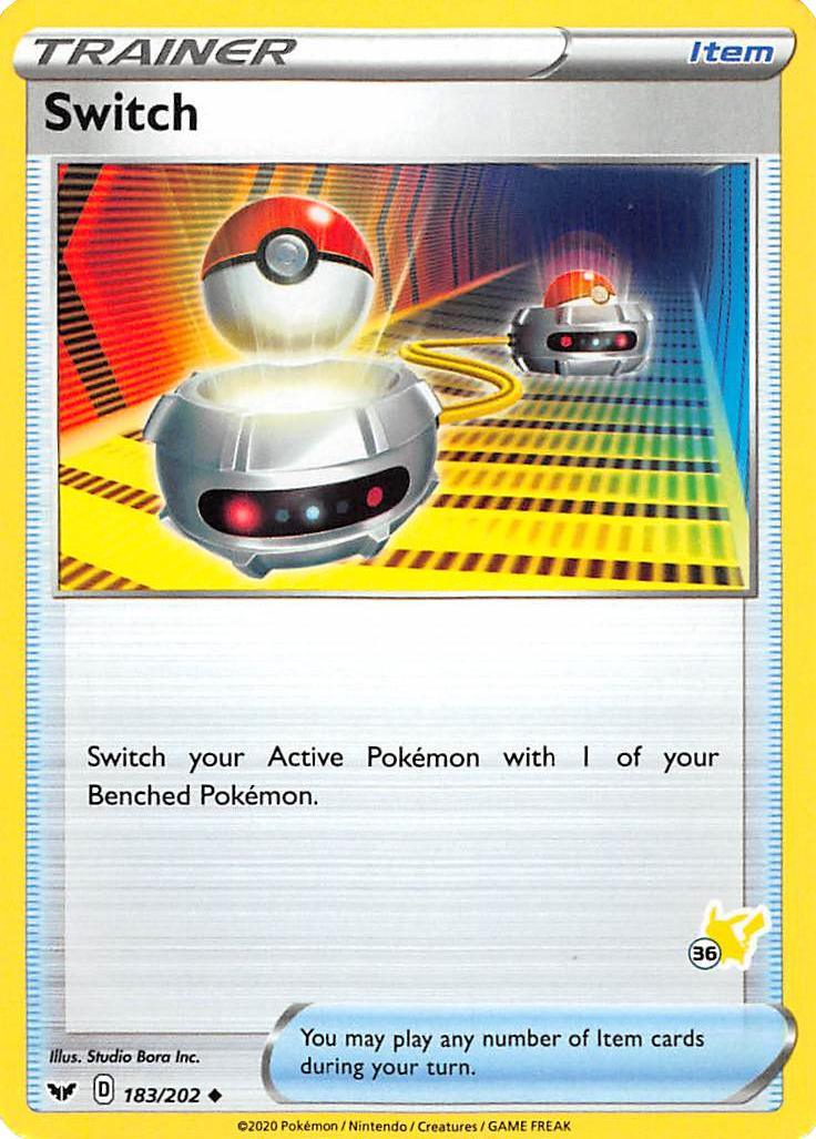 183, Battle Academy 2022, Item, Normal, Uncommon Switch (183/202) (Pikachu Stamp #36) [Battle Academy 2022] - Trading Card World